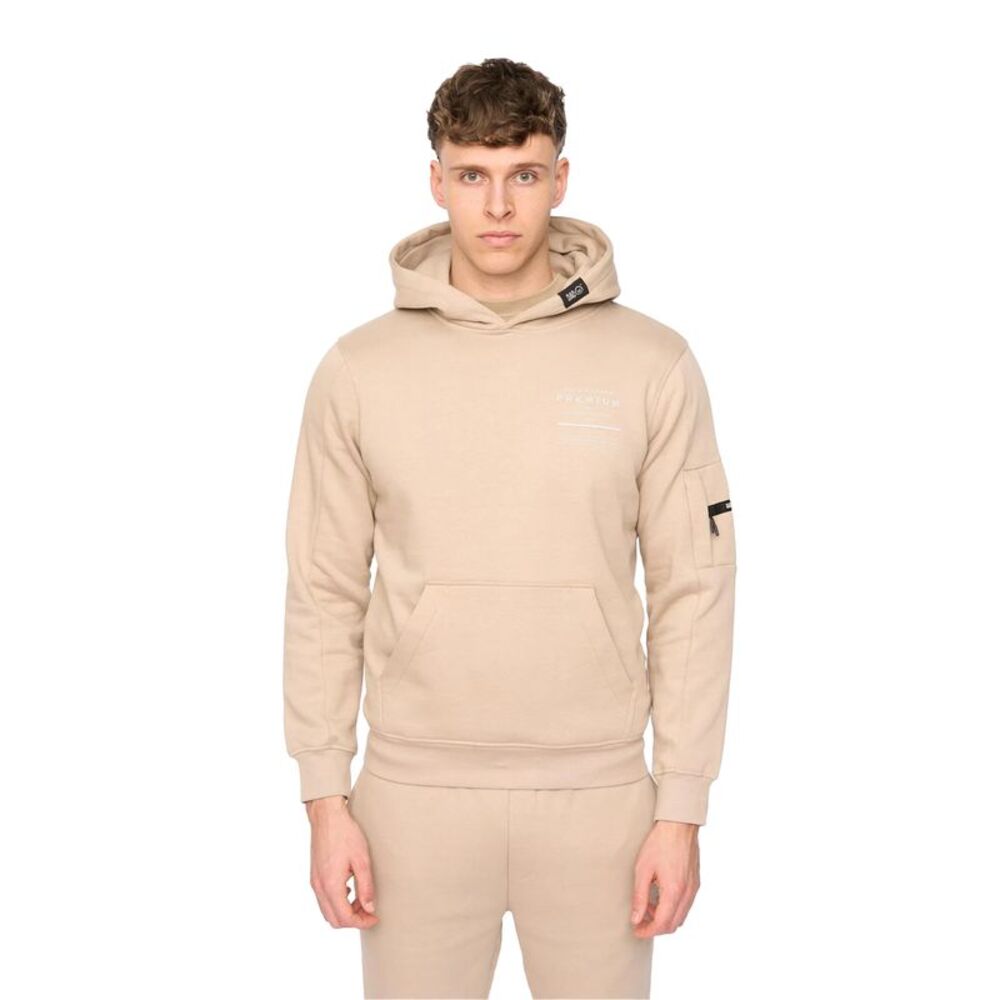 Duck and Cover Mens Rayland Cotton Blend Hoodie / Stone